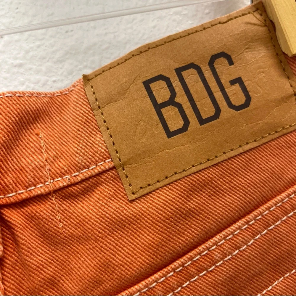BDG Pumpkin Orange Denim Carpenter Shorts - Picture 6 of 12